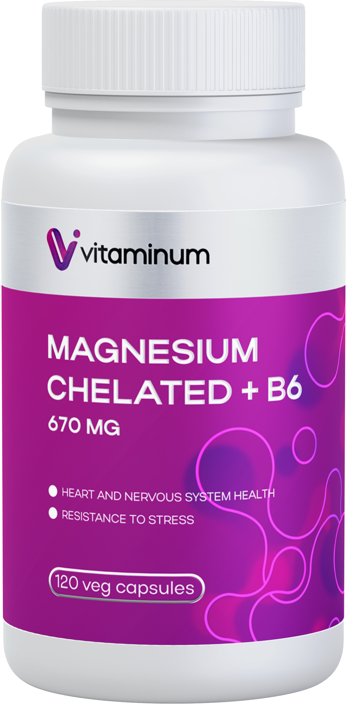  Vitaminum МАГНИЙ ХЕЛАТ + витамин В6 (670 MG) 120 капсул 800 мг  в Кургане